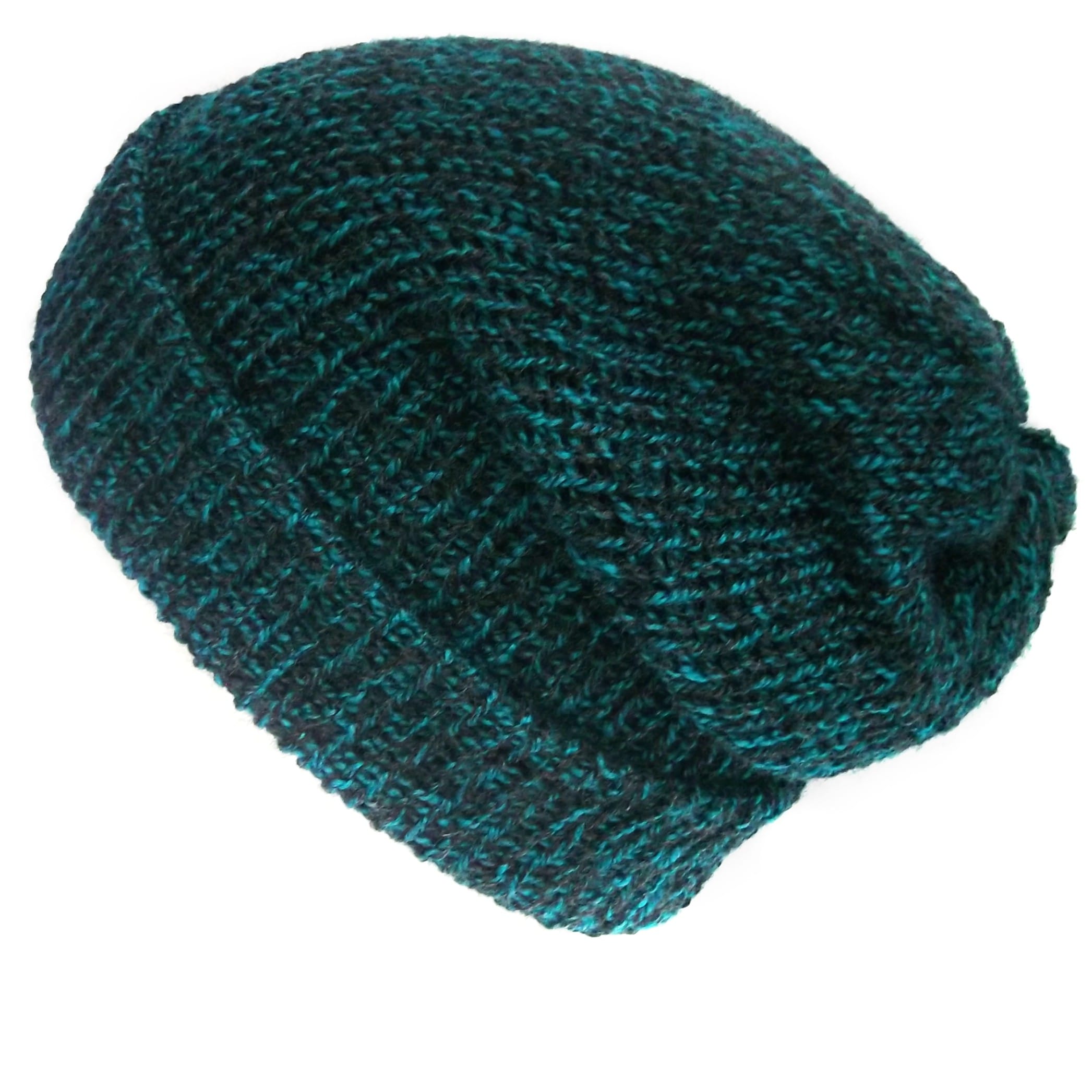 Teal grunge beanie hat, Unisex, Handmade in Edinburgh Scotland – Lelsloom
