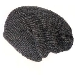 Charcoal recycled yarn beanie hat, Unisex, Handmade in Edinburgh Scotland – Lelsloom