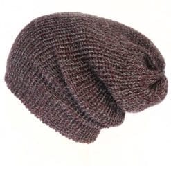 Merlot recycled yarn beanie hat, Unisex, Handmade in Edinburgh Scotland – Lelsloom