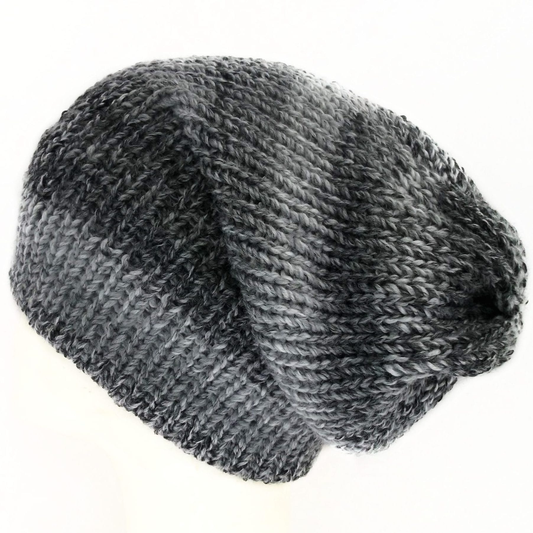 Charcoal chunky slouchy beanie hat handmade in Edinburgh Scotland by Lelsloom
